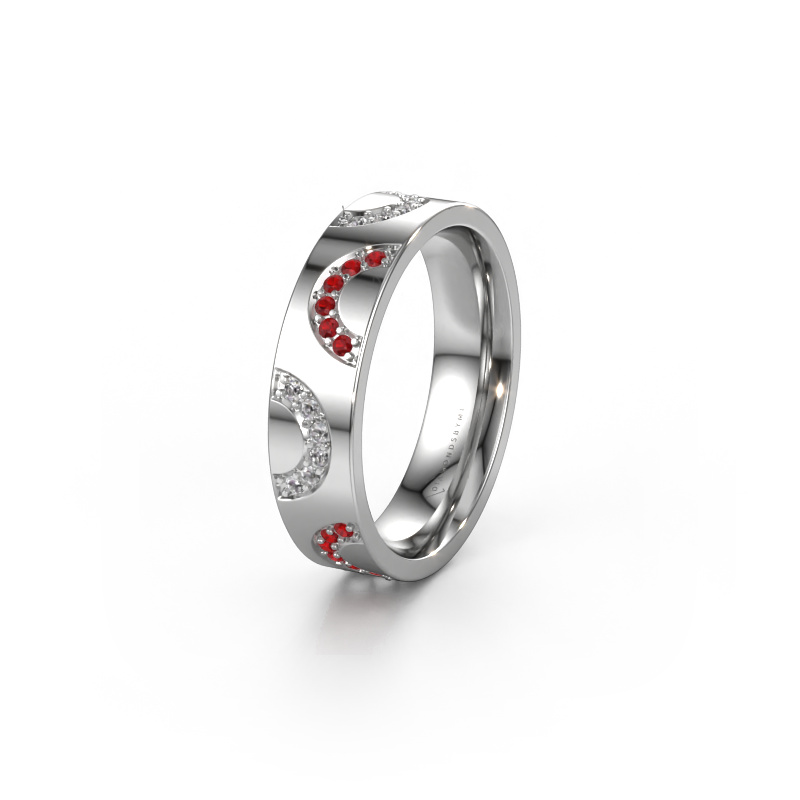 Image of Wedding ring WH0136L15BP 585 white gold ±0.20x0.08 in Ruby