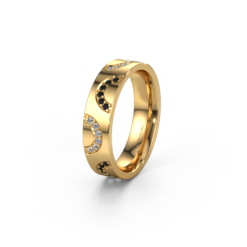 Bild von Ehering WH0136L15BP 585 Gold ±5x2 mm Schwarz Diamant