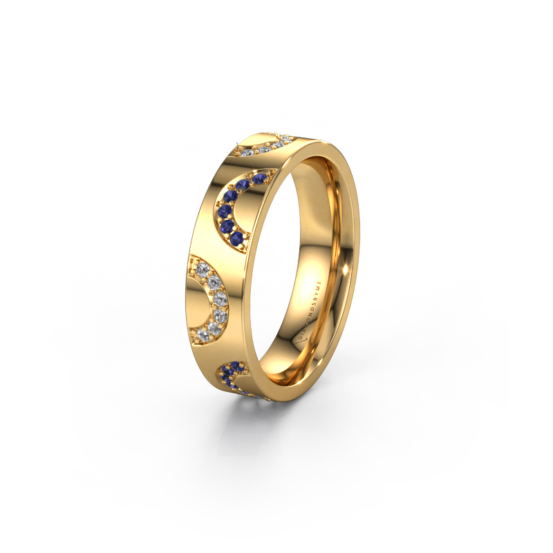 Image of Wedding ring WH0136L15BP 585 gold ±0.20x0.08 in Sapphire