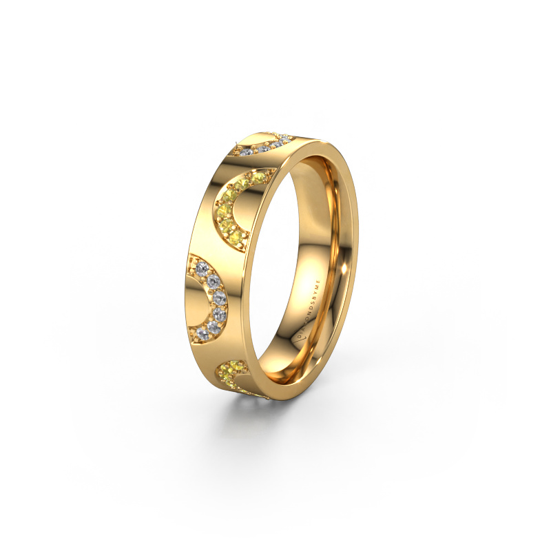 Image of Wedding ring WH0136L15BP 585 gold ±0.20x0.08 in Yellow sapphire
