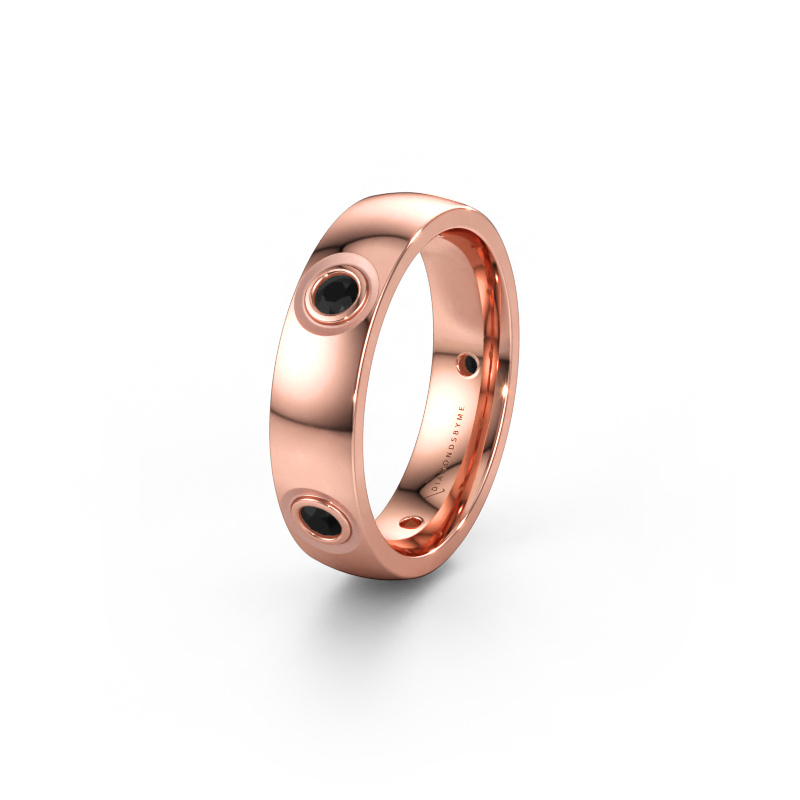Bild av Vigselring WH0139L25BP 585 roséguld ±5 x 2 mm Svart diamant