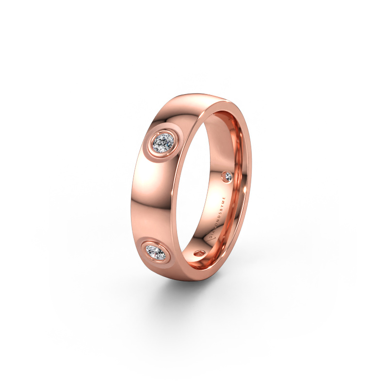 Immagine di Fede nuziale WH0139L25BP 585 oro rosa ±5 x 2 mm Zirconia cubica