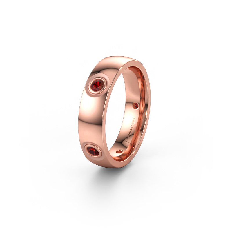 Bild av Vigselring WH0139L25BP 585 roséguld ±5 x 2 mm Granat