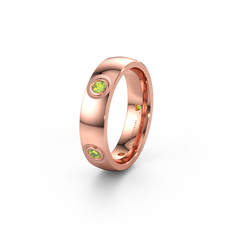 Bild av Vigselring WH0139L25BP 585 roséguld ±5 x 2 mm Peridot
