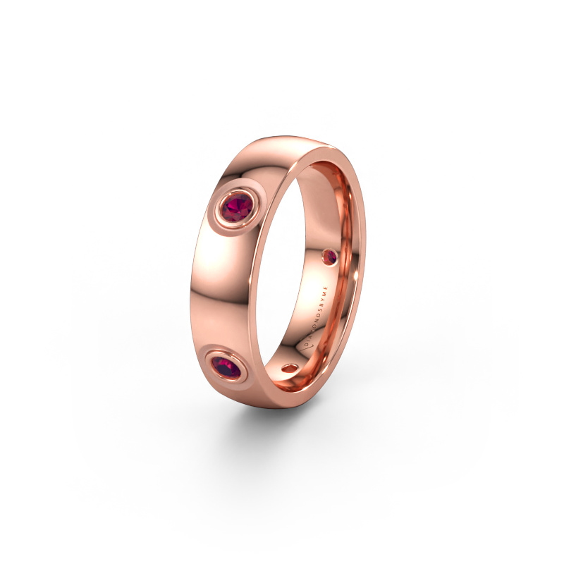 Immagine di Fede nuziale WH0139L25BP 585 oro rosa ±5 x 2 mm Rodolite