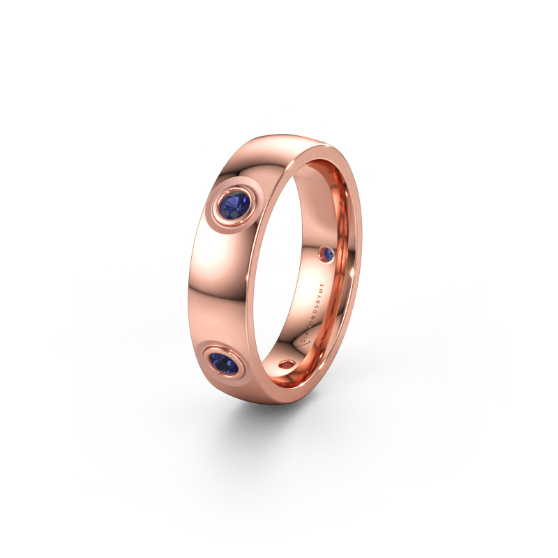 Immagine di Fede nuziale WH0139L25BP 585 oro rosa ±5 x 2 mm Zaffiro