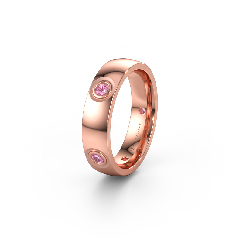 Bild av Vigselring WH0139L25BP 585 roséguld ±5 x 2 mm Rosa safir