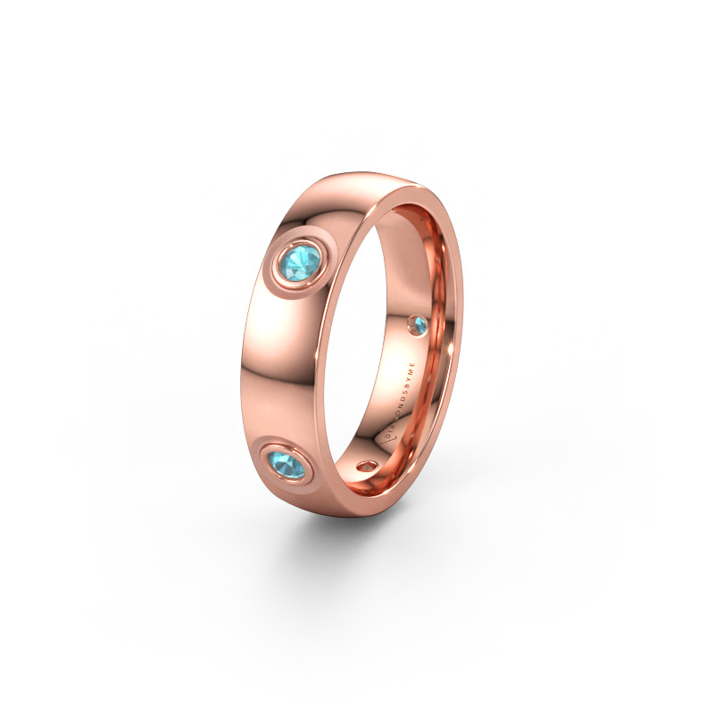 Immagine di Fede nuziale WH0139L25BP 585 oro rosa ±5 x 2 mm Topazio blu