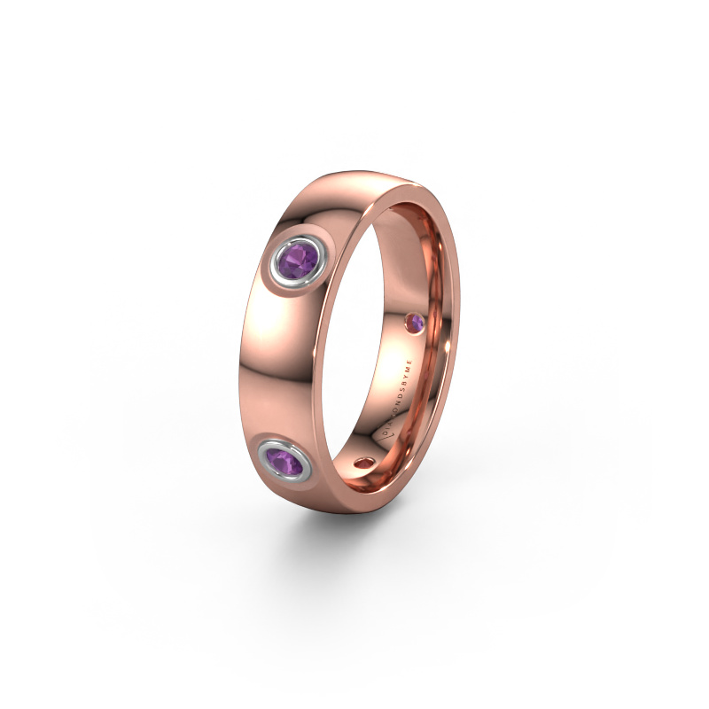 Bild von Trauring WH0139L25BP 585 Roségold ±5x2 mm Amethyst