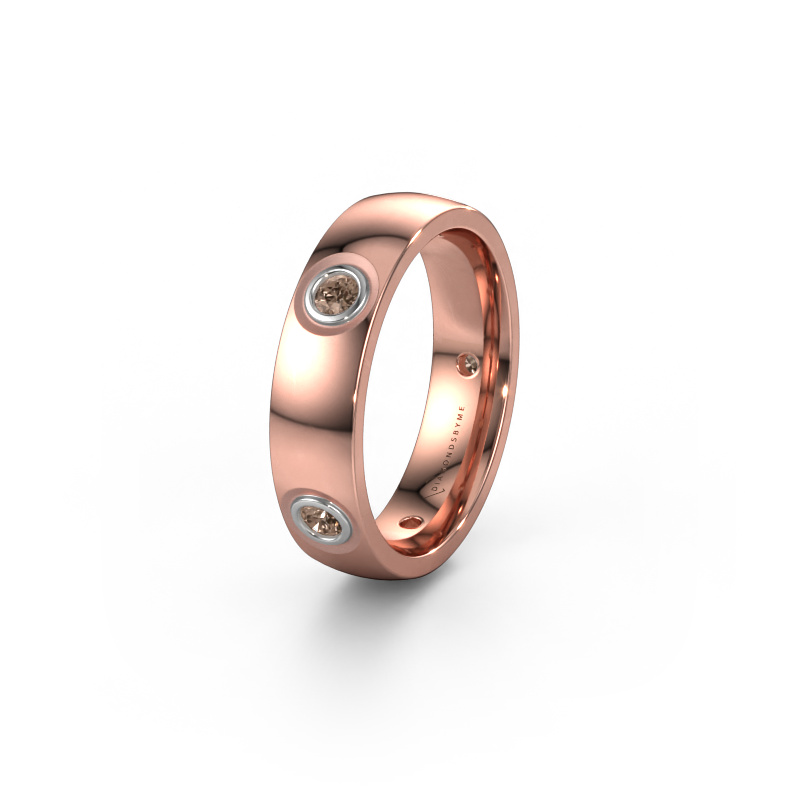 Image of Wedding ring WH0139L25BP 585 rose gold ±0.20x0.08 in Brown diamond