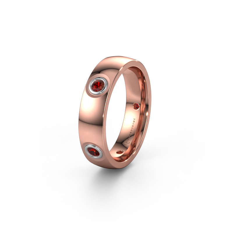 Image of Wedding ring WH0139L25BP 585 rose gold ±0.20x0.08 in Garnet