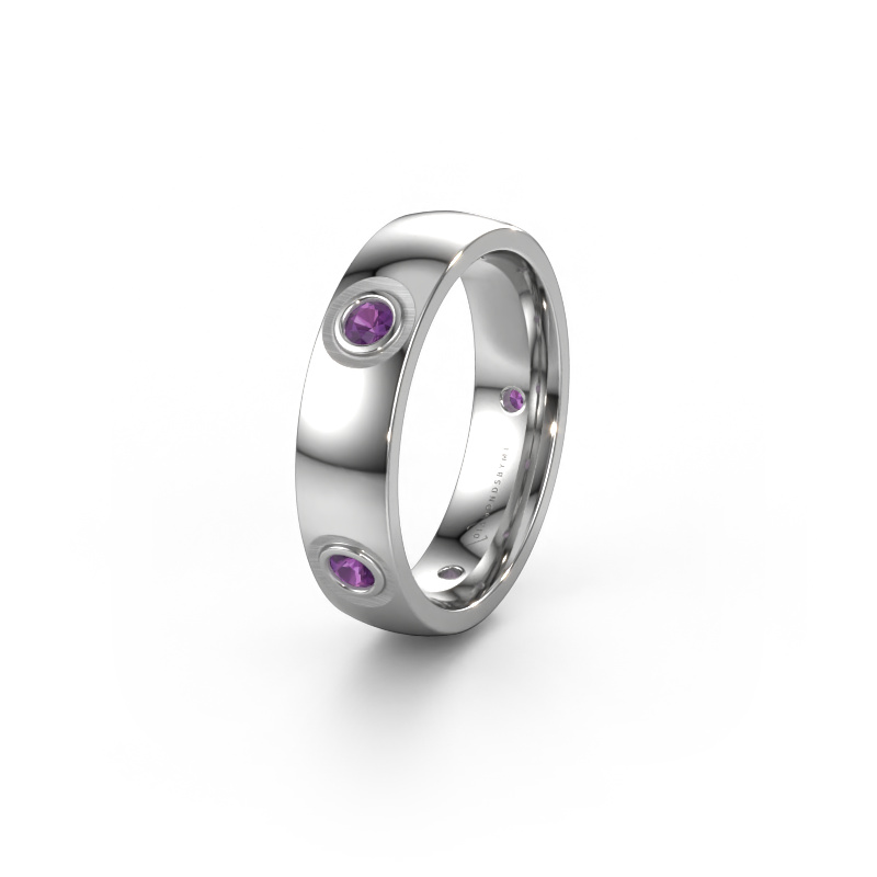 Image of Wedding ring WH0139L25BP 950 platinum ±0.20x0.08 in Amethyst