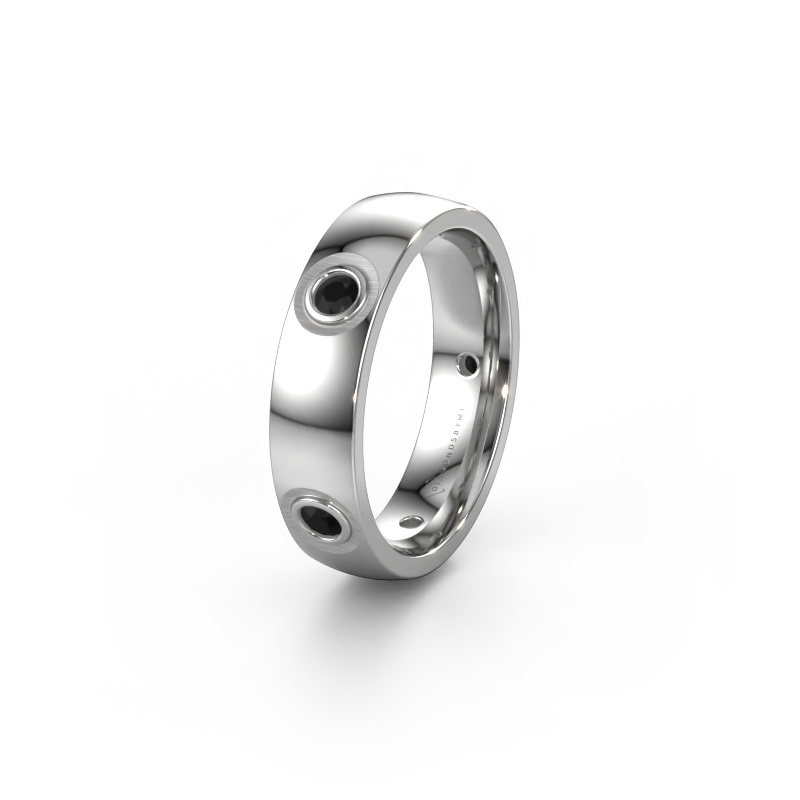 Bild von Trauring WH0139L25BP 585 Weißgold ±5x2 mm Schwarz Diamant