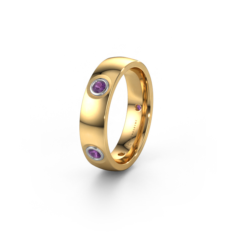 Bild von Trauring WH0139L25BP 585 Gold ±5x2 mm Amethyst