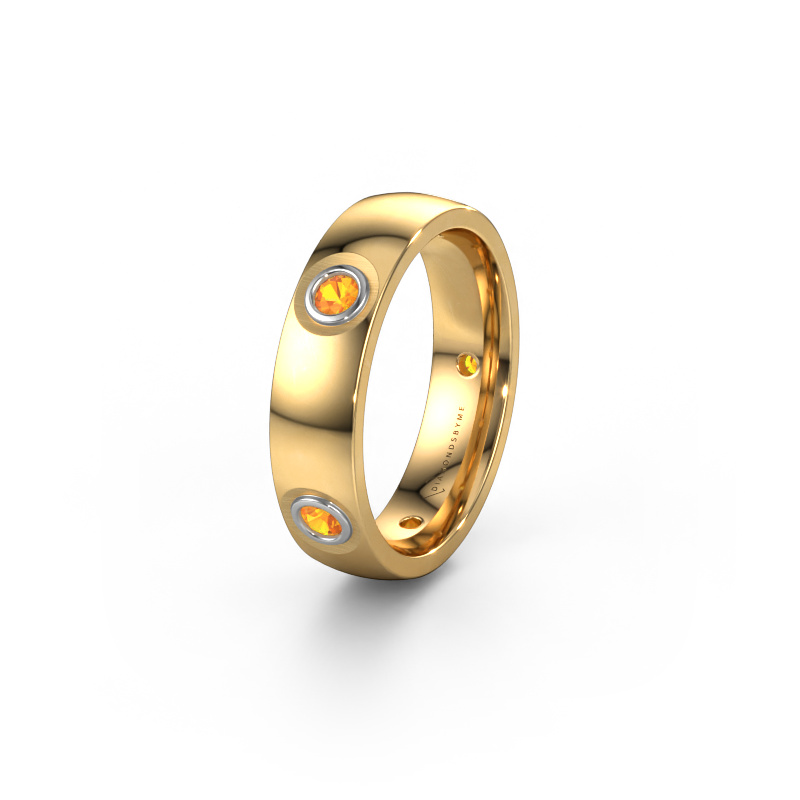 Bild von Trauring WH0139L25BP 585 Gold ±5x2 mm Citrin