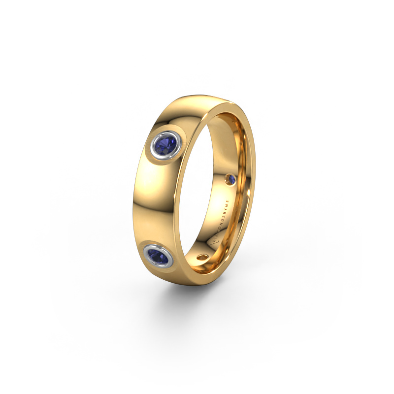 Image of Wedding ring WH0139L25BP 585 gold ±5x2 mm Sapphire