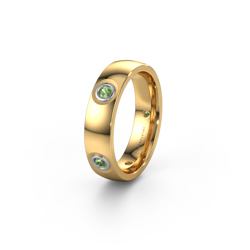 Bild von Trauring WH0139L25BP 585 Gold ±5x2 mm Turmalin grün