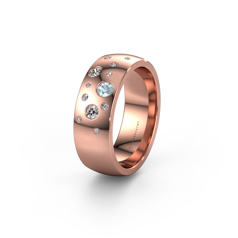 Bild von Ehering WH0141L26BP 585 Roségold ±7x2 mm Aquamarin
