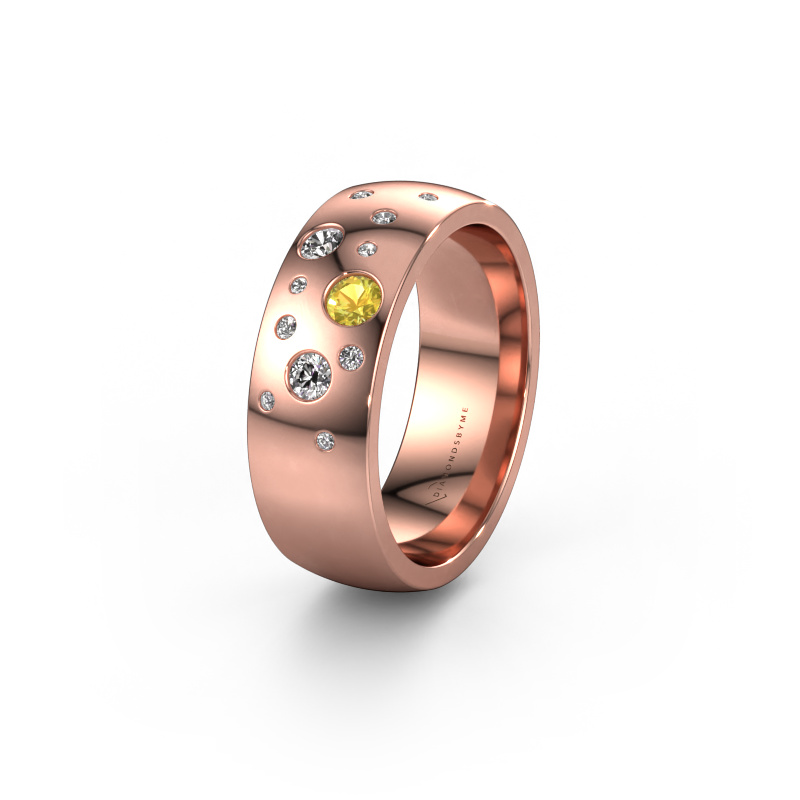 Image of Wedding ring WH0141L26BP 585 rose gold ±0.28x0.08 in Yellow sapphire