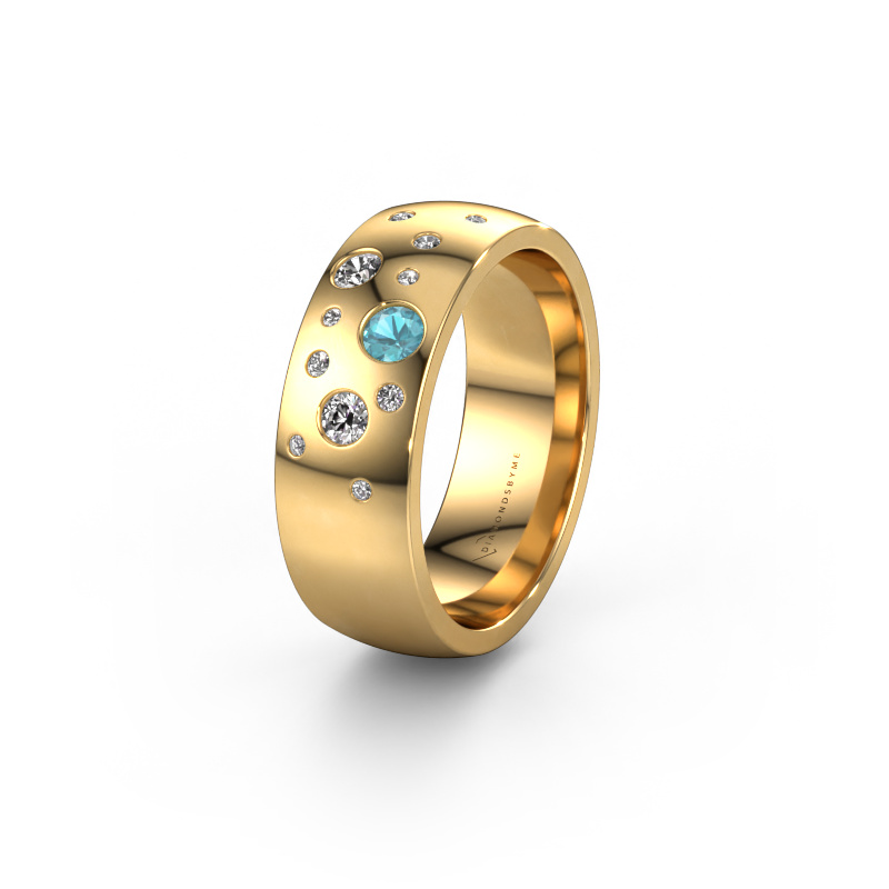 Bild von Ehering WH0141L26BP 585 Gold ±7x2 mm Blau Topas