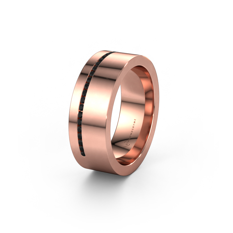 Image of Wedding ring WH0143L17BP 585 rose gold ±0.28x0.08 in Black diamond