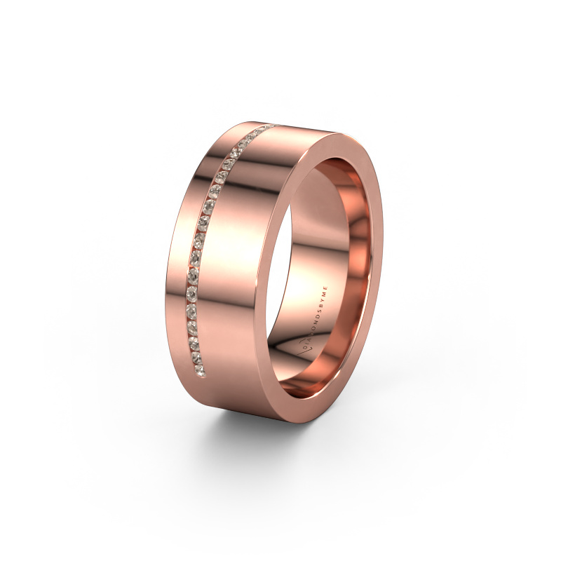 Image of Wedding ring WH0143L17BP 585 rose gold ±7x2 mm Brown diamond