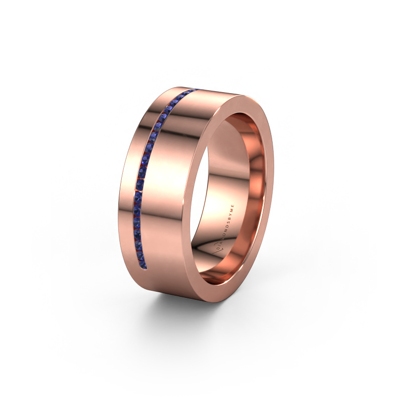 Image of Wedding ring WH0143L17BP 585 rose gold ±0.28x0.08 in Sapphire