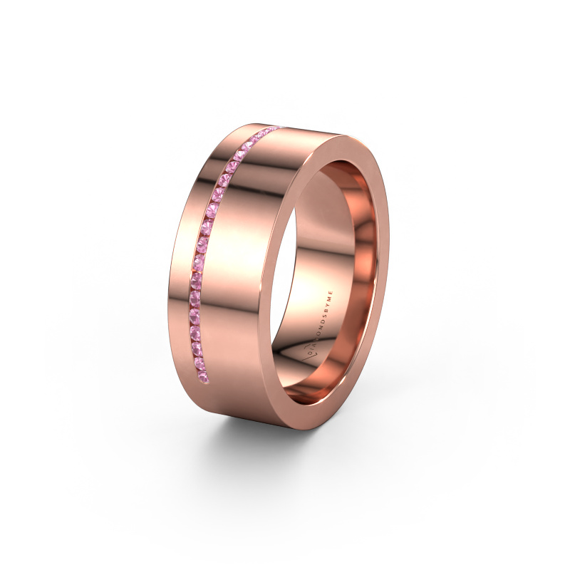 Image of Wedding ring WH0143L17BP 585 rose gold ±7x2 mm Pink sapphire