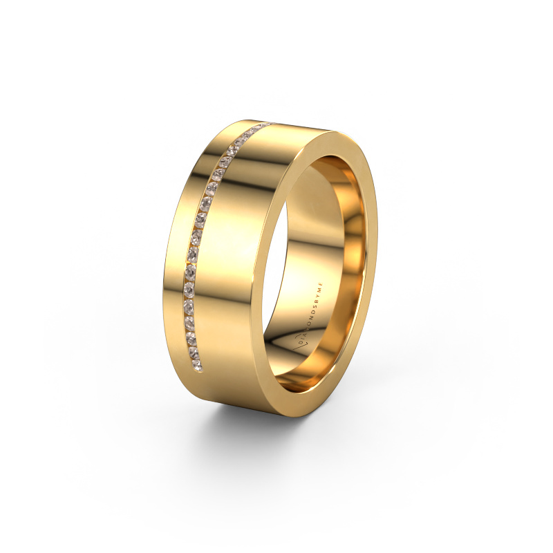 Bild von Ehering WH0143L17BP 585 Gold ±7x2 mm Braun Diamant