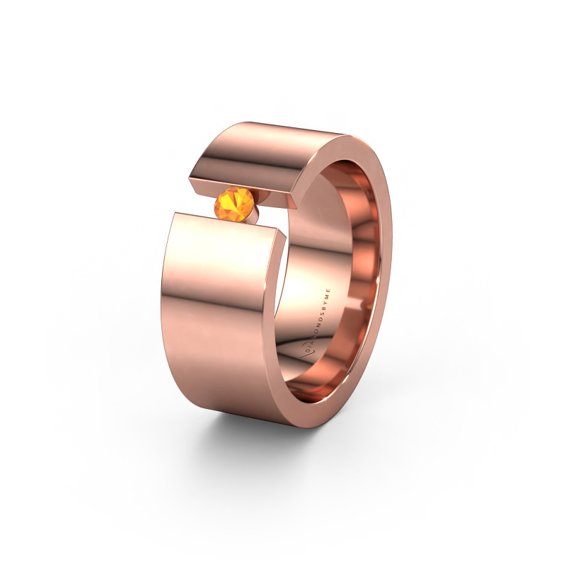Image of Wedding ring WH0146L18BP 585 rose gold ±0.31x0.08 in Citrin