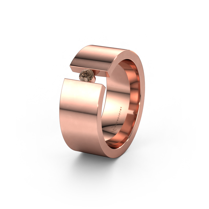 Bild von Ehering WH0146L18BP 585 Roségold ±8x2 mm Braun Diamant