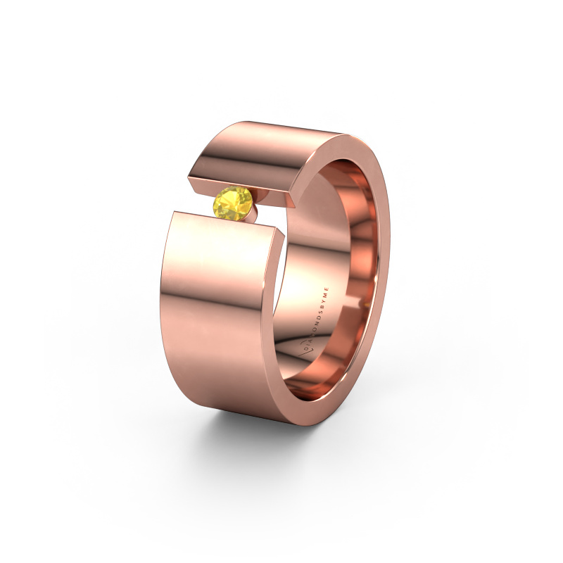 Image of Wedding ring WH0146L18BP 585 rose gold ±0.31x0.08 in Yellow sapphire