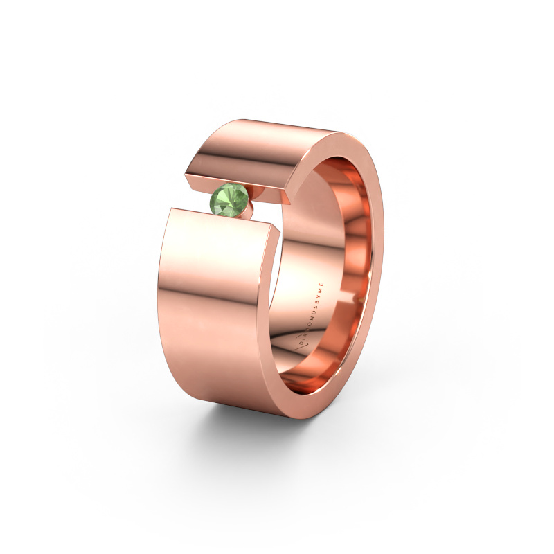 Immagine di Fede nuziale WH0146L18BP 585 oro rosa ±8 x 2 mm Tormalina verde