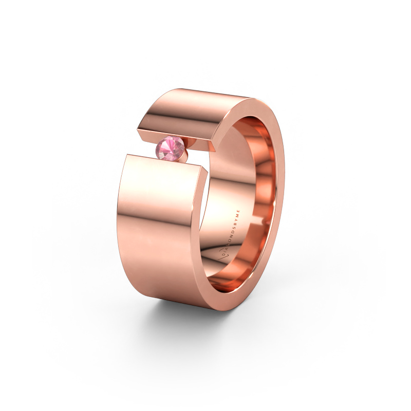 Bild av Vigselring WH0146L18BP 585 roséguld ±8 x 2 mm Rosa turmalin