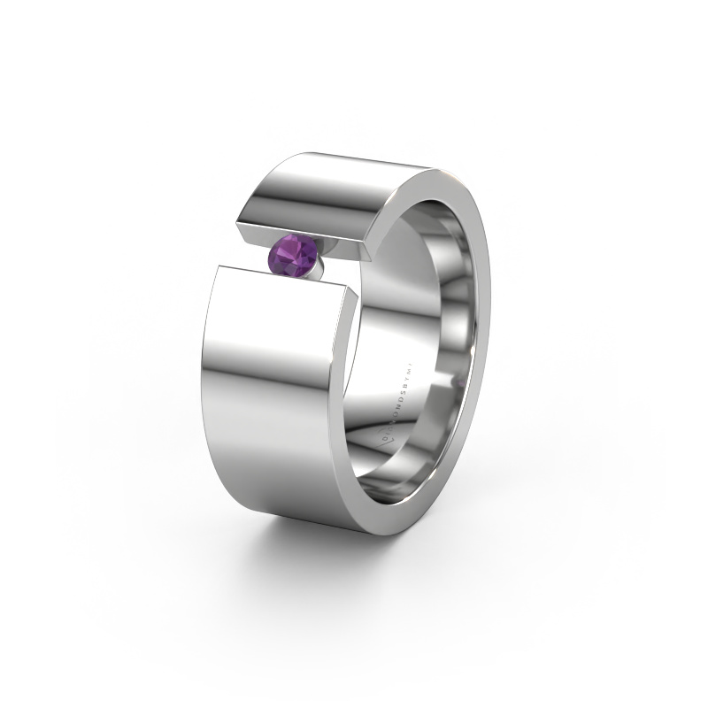 Image of Wedding ring WH0146L18BP 950 platinum ±0.31x0.08 in Amethyst