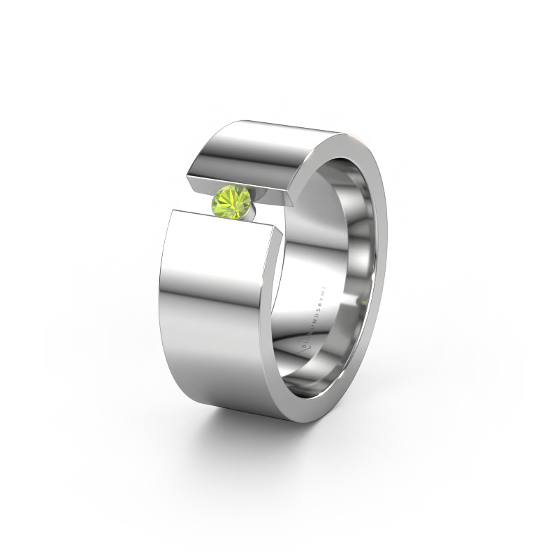 Image of Wedding ring WH0146L18BP 585 white gold ±0.31x0.08 in Peridot