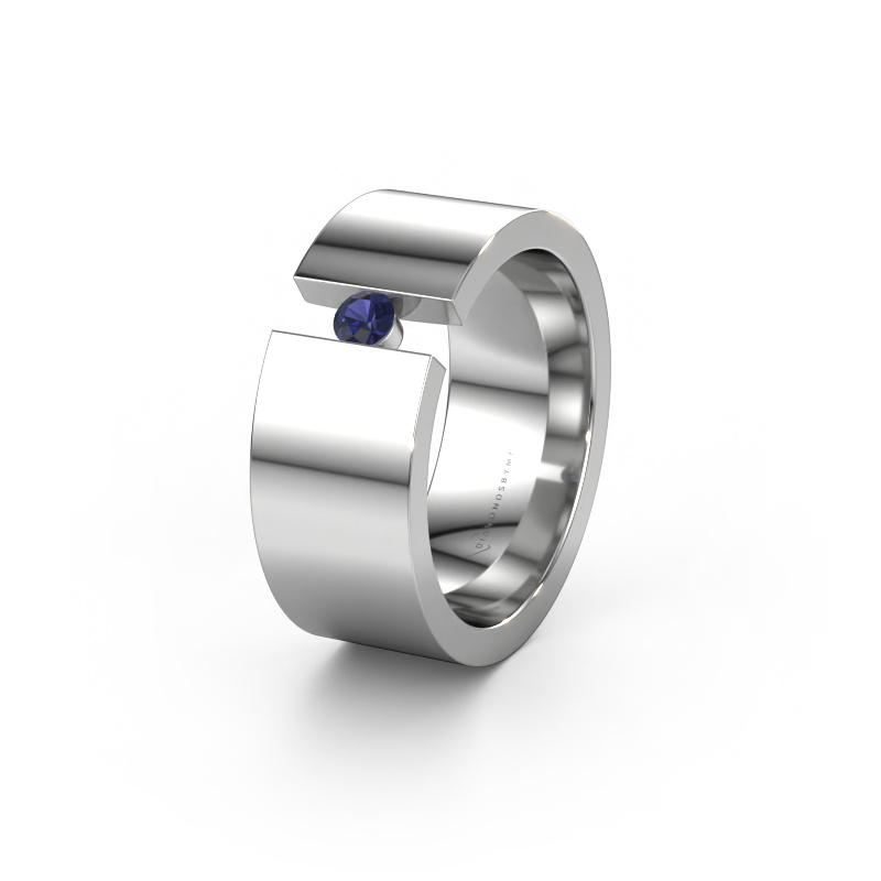 Image of Wedding ring WH0146L18BP 950 platinum ±0.31x0.08 in Sapphire