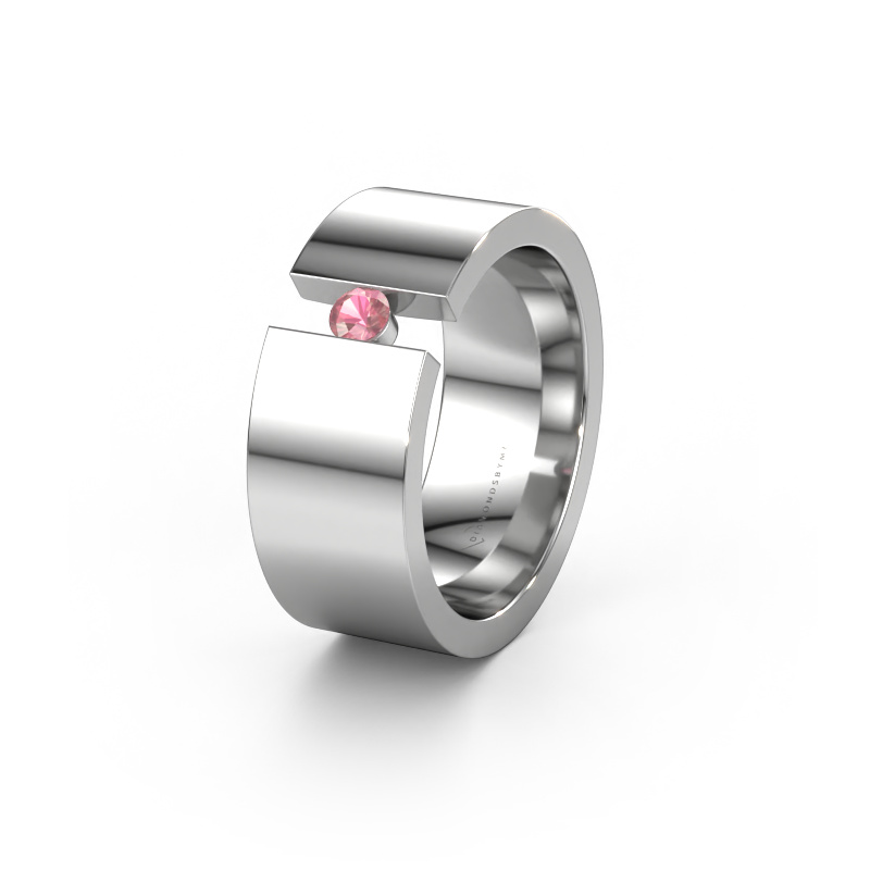 Bild von Ehering WH0146L18BP 585 Weißgold ±8x2 mm Turmalin rosa