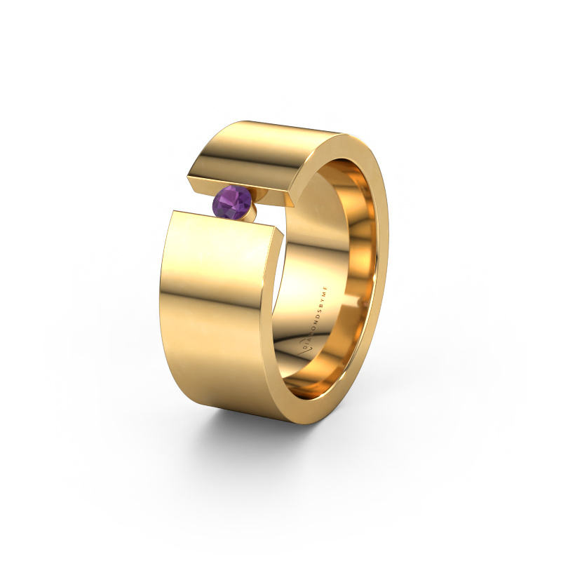 Image of Wedding ring WH0146L18BP 585 gold ±0.31x0.08 in Amethyst