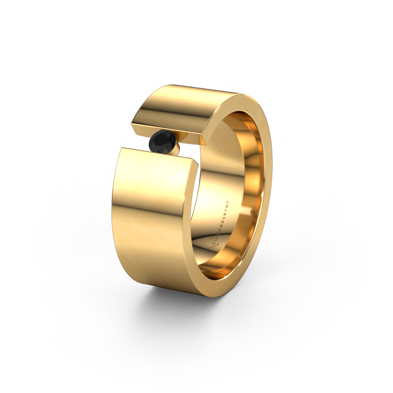 Afbeelding van Trouwring WH0146L18BP 585 goud ±8x2 mm Zwarte diamant