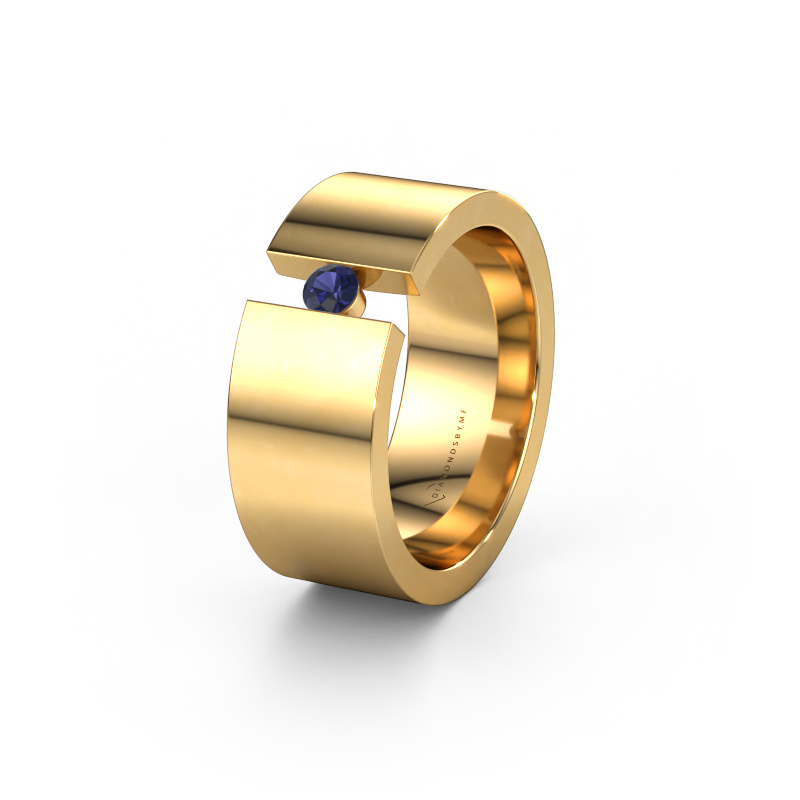 Image of Wedding ring WH0146L18BP 585 gold ±0.31x0.08 in Sapphire