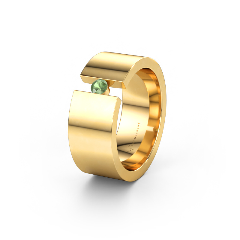 Immagine di Fede nuziale WH0146L18BP 585 oro ±8 x 2 mm Tormalina verde