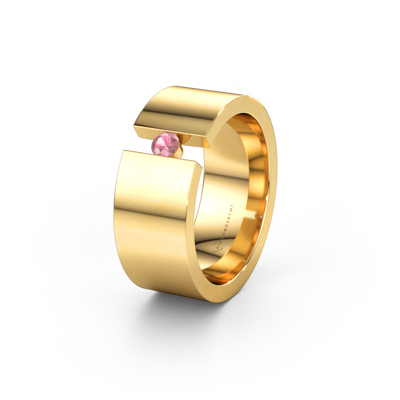 Immagine di Fede nuziale WH0146L18BP 585 oro ±8 x 2 mm Tormalina rosa