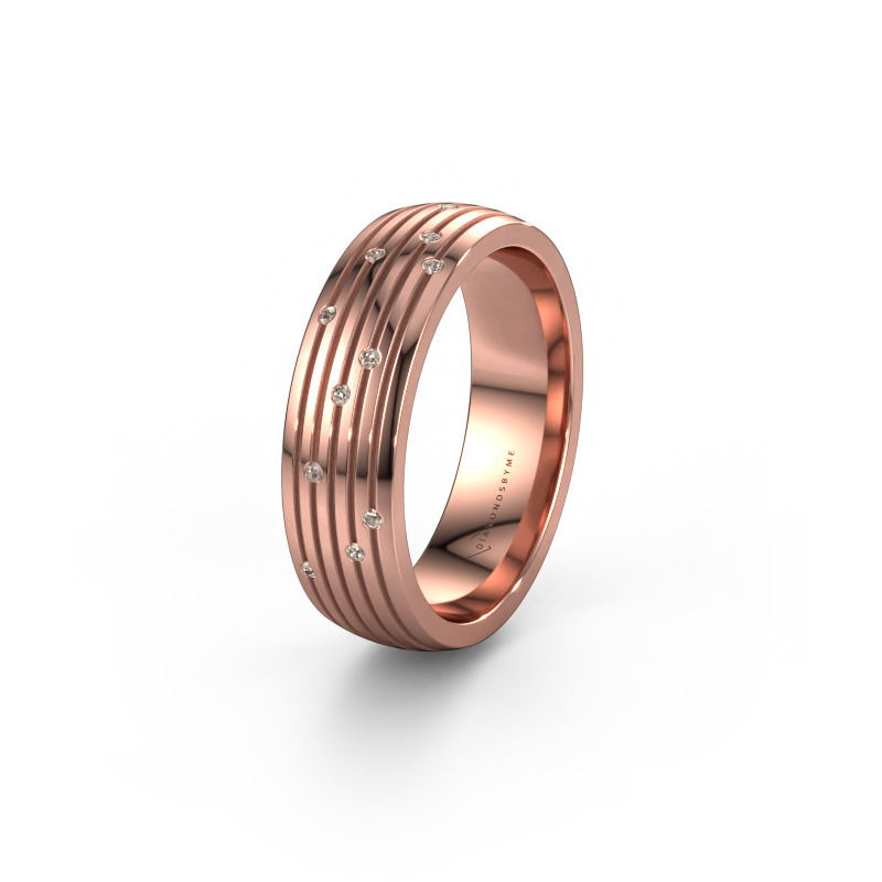 Image of Wedding ring WH0150L26A 585 rose gold ±0.24x0.07 in Brown diamond
