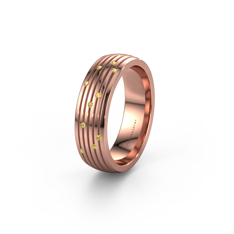 Image of Wedding ring WH0150L26A 585 rose gold ±0.24x0.07 in Yellow sapphire