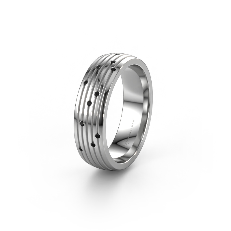Image of Wedding ring WH0150L26A 950 platinum ±0.24x0.07 in Black diamond