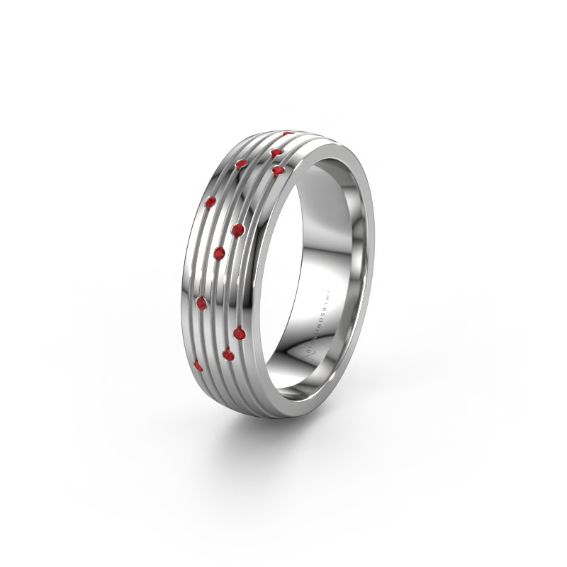 Image of Wedding ring WH0150L26A 950 platinum ±6x1.7 mm Ruby