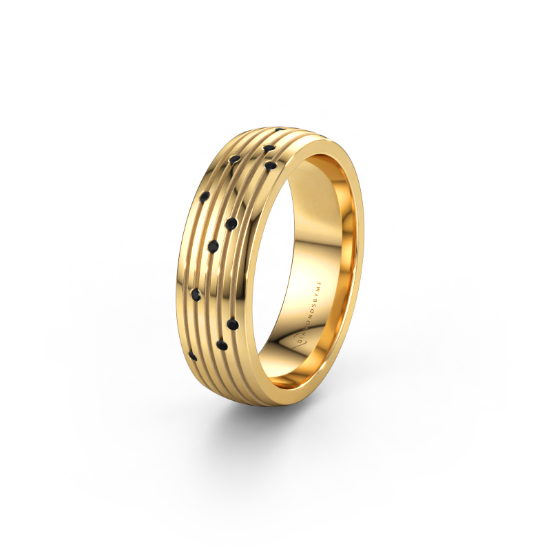Immagine di Fede nuziale WH0150L26A 585 oro ±6 x 1,7 mm Diamante nero