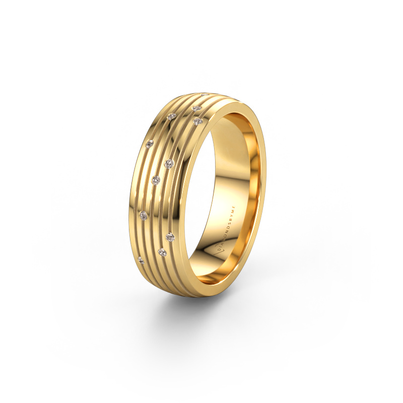 Immagine di Fede nuziale WH0150L26A 585 oro ±6 x 1,7 mm Diamante marrone