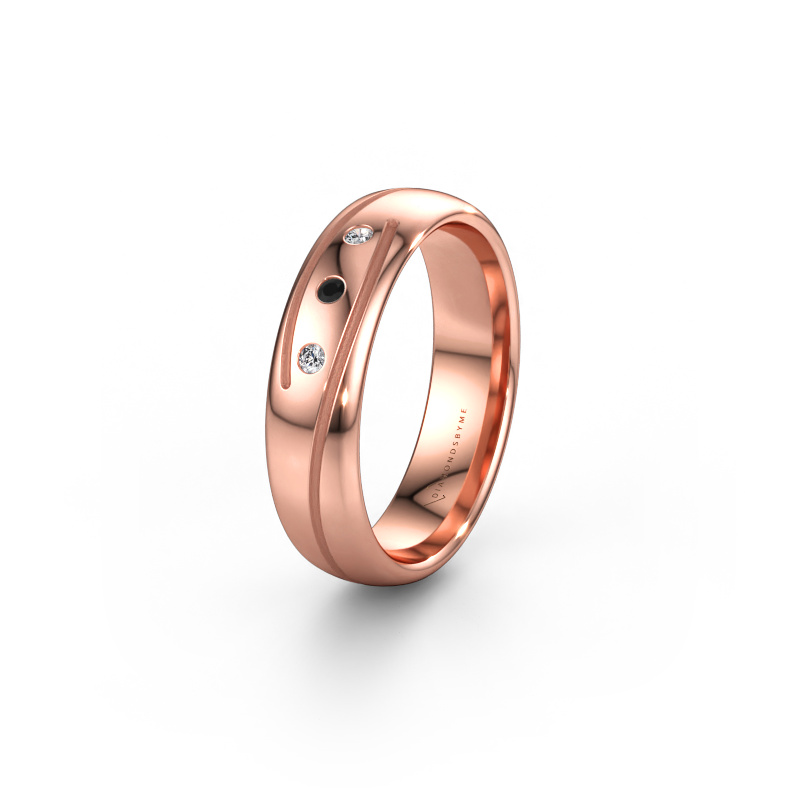 Immagine di Fede nuziale WH0152L25A 585 oro rosa ±5 x 1,7 mm Diamante nero